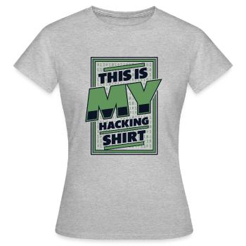 Ceci est mon Hacking Vêtements Phishing Sniffer Gris - T-shirt Femme - gris chiné - Devant - AI Model Female 172 dark (172cm)