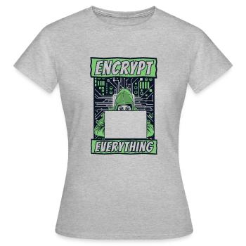 Chiffrez tout Phishing Sniffer Grey Hat - T-shirt Femme - gris chiné - Devant - AI Model Female 172 dark (172cm)