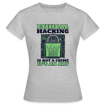 Le piratage éthique n’est pas un phishing renifleur de crime - T-shirt Femme - gris chiné - Devant - AI Model Female 172 dark (172cm)