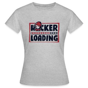 Chargement par pirate Phishing Sniffer Social - T-shirt Femme - gris chiné - Devant - AI Model Female 172 dark (172cm)