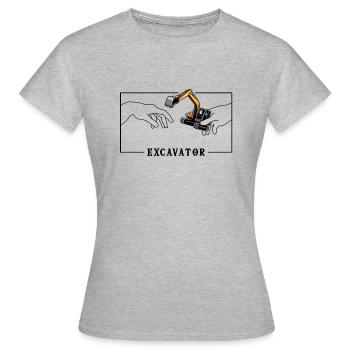 Michelangelo Création d’Adam Excavator - T-shirt Femme - gris chiné - Devant - AI Model Female 172 dark (172cm)