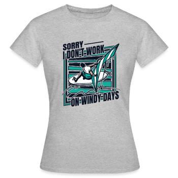 Je ne travaille pas les jours venteux Sports nautiques Surfeur - T-shirt Femme - gris chiné - Devant - AI Model Female 172 dark (172cm)