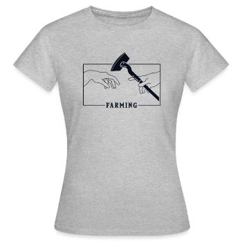 Michelangelo Creation of Adam Farming Bauer - Women's T-Shirt - heather grey - Front - AI Model Female 172 dark (172cm)
