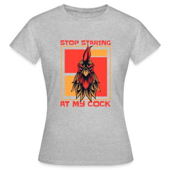 Arrêtez de regarder ma bite Agriculture Agriculteur biologique - T-shirt Femme - gris chiné - Devant - AI Model Female 172 dark (172cm)