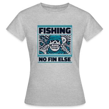 Pêche Pas d’aileron Sinon Pêcheurs en haute mer Pêcheurs à la mouche - T-shirt Femme - gris chiné - Devant - AI Model Female 172 dark (172cm)