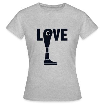 Liebe künstliche Beine Prothese Fuß Benutzer Bein - Frauen T-Shirt - Grau meliert - Vorne - AI Model Female 172 dark (172cm)