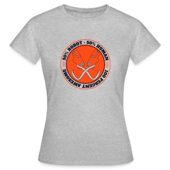 50% Roboter 50% Mensch Prothese Fuß Benutzer Bein - Frauen T-Shirt - Grau meliert - Vorne - AI Model Female 172 dark (172cm)