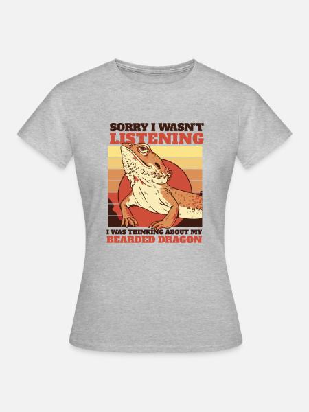 Je pensais à mon dragon barbu Pogona - T-shirt Femme - gris chiné