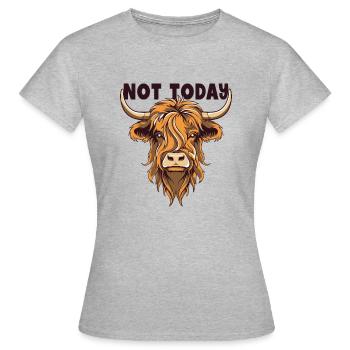 Pas aujourd’hui Highland Vache Highland Génisse Highland Highland - T-shirt Femme - gris chiné - Devant - AI Model Female 172 dark (172cm)
