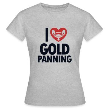 J’aime l’orpaillage, la prospection, l’exploitation des placers, l’exploitation minière - T-shirt Femme - gris chiné - Devant - AI Model Female 172 dark (172cm)