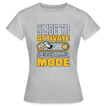 Schieben Sie den Schieberegler, um den Vorschlaghammer-Modus zu aktivieren Expertenhaus - Frauen T-Shirt - Grau meliert - Vorne - AI Model Female 172 dark (172cm)