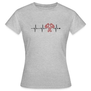 Démolition de maison Heartbeat Maison de rénovation domiciliaire - T-shirt Femme - gris chiné - Devant - AI Model Female 172 dark (172cm)