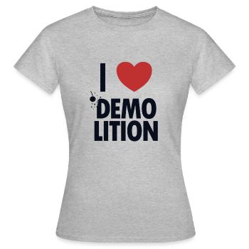 J'adore la maison des experts en rénovation domiciliaire de démolition - T-shirt Femme - gris chiné - Devant - AI Model Female 172 dark (172cm)