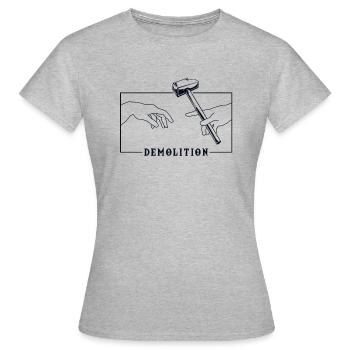 Michel-Ange Création de la maison de démolition Adam - T-shirt Femme - gris chiné - Devant - AI Model Female 172 dark (172cm)