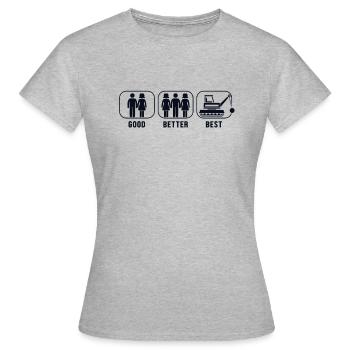 Bon Mieux Meilleur Démolition Maison Démolisseur Maison - T-shirt Femme - gris chiné - Devant - AI Model Female 172 dark (172cm)