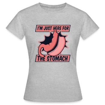 Je suis juste là pour le pontage gastrique de l’estomac - T-shirt Femme - gris chiné - Devant - AI Model Female 172 dark (172cm)