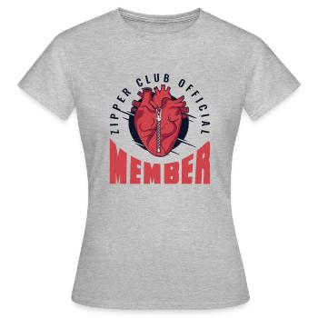 Membre officiel du Zipper Club Transplant Open Heart - T-shirt Femme - gris chiné - Devant - AI Model Female 172 dark (172cm)
