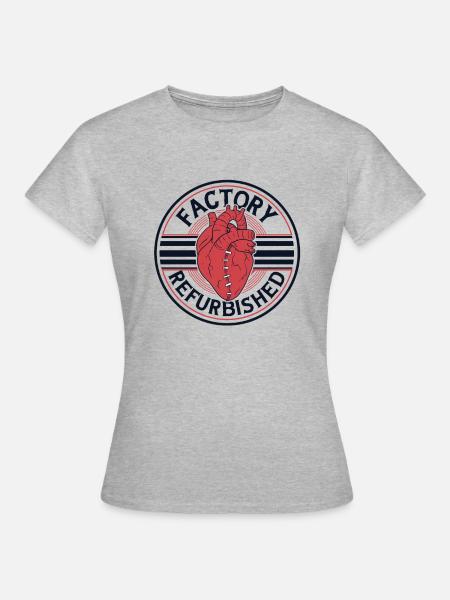 Werksüberholte Kathetertransplantation Öffnen - Frauen T-Shirt - Grau meliert