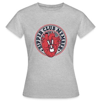 Cathéter de stimulateurs cardiaques pour membre du Zipper Club à cœur ouvert - T-shirt Femme - gris chiné - Devant - AI Model Female 172 dark (172cm)