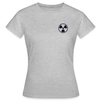 Kernkraft Logo Emblem Energie Uran Kernkraft - Frauen T-Shirt - Grau meliert - Vorne - AI Model Female 172 dark (172cm)