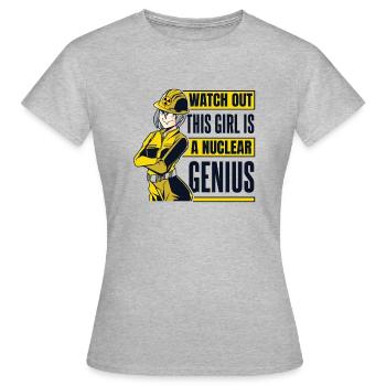 Dieses Mädchen ist ein nukleares Genuis Energy Nuclear - Frauen T-Shirt - Grau meliert - Vorne - AI Model Female 172 dark (172cm)