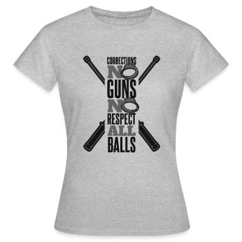 Pas d’armes à feu Pas de respect Toutes les balles Garde de prison - T-shirt Femme - gris chiné - Devant - AI Model Female 172 dark (172cm)