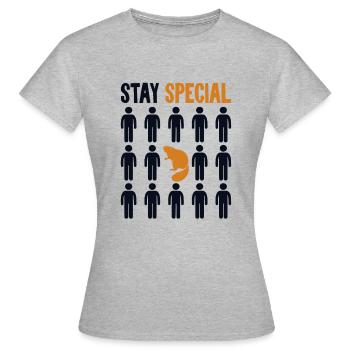 Stay Special Castor Canadensis Nordamerika - Frauen T-Shirt - Grau meliert - Vorne - AI Model Female 172 dark (172cm)