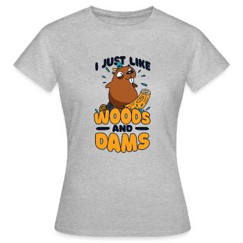 Ich mag einfach Woods And Dams Castor Canadensis - Frauen T-Shirt - Grau meliert - Vorne - AI Model Female 172 dark (172cm)