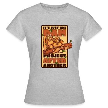 Nur ein Staudammprojekt reiht sich nach dem anderen Nordamerika - Frauen T-Shirt - Grau meliert - Vorne - AI Model Female 172 dark (172cm)