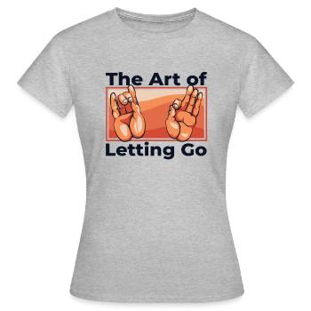 L’art de lâcher prise Symbole de la statue bouddhiste - T-shirt Femme - gris chiné - Devant - AI Model Female 172 dark (172cm)
