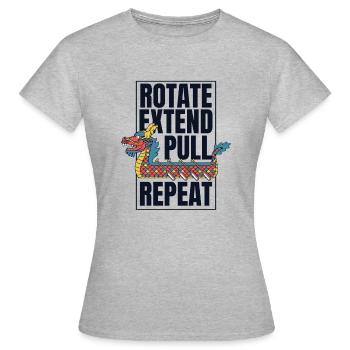 Drehen Verlängern Ziehen Wiederholen Paddler Drummer Team - Frauen T-Shirt - Grau meliert - Vorne - AI Model Female 172 dark (172cm)