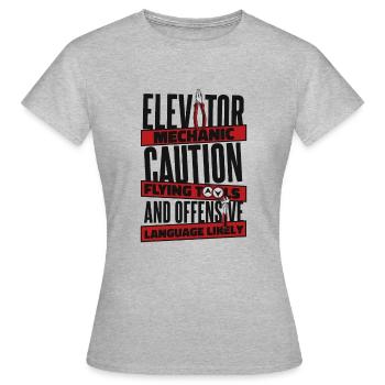 Flugwerkzeuge und beleidigende Sprache wahrscheinlich - Frauen T-Shirt - Grau meliert - Vorne - AI Model Female 172 dark (172cm)