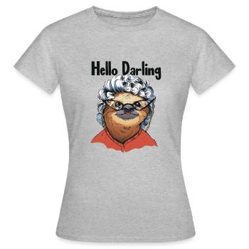 Bonjour Darling Folivora Pilosa à gorge brune - T-shirt Femme - gris chiné - Devant - AI Model Female 172 dark (172cm)