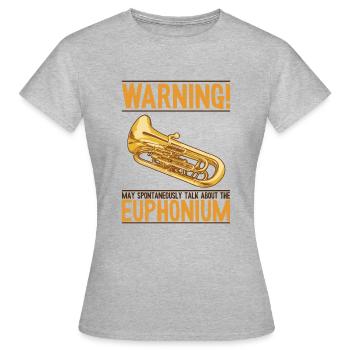 Kann spontan über Euphonium Euphonist sprechen - Frauen T-Shirt - Grau meliert - Vorne - AI Model Female 172 dark (172cm)