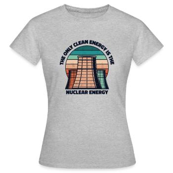 Die einzige saubere Energie ist die Kernenergie Kernenergie - Frauen T-Shirt - Grau meliert - Vorne - AI Model Female 172 dark (172cm)