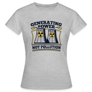 Stromerzeugung statt Umweltverschmutzung Energie Kernenergie - Frauen T-Shirt - Grau meliert - Vorne - AI Model Female 172 dark (172cm)