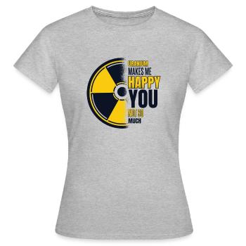 L’uranium me rend heureux Uranium Énergie Nucléaire - T-shirt Femme - gris chiné - Devant - AI Model Female 172 dark (172cm)