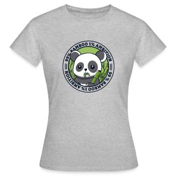 99% Bambus 1% Ehrgeiz Panda Bär Freund Liebhaber - Frauen T-Shirt - Grau meliert - Vorne - AI Model Female 172 dark (172cm)
