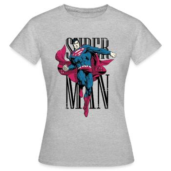 Superman Vintage - Frauen T-Shirt - Grau meliert - Vorne - AI Model Female 172 dark (172cm)