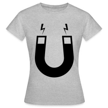 Hufeisen magnet - Frauen T-Shirt - Grau meliert - Vorne - AI Model Female 172 dark (172cm)