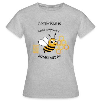 Optimismus Sumsi - Frauen T-Shirt - Grau meliert - Vorne - AI Model Female 172 dark (172cm)