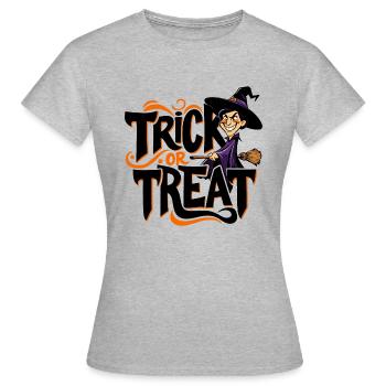 Sorcière d’Halloween Trick Or Treat - T-shirt Femme - gris chiné - Devant - AI Model Female 172 dark (172cm)