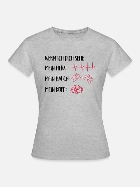 verliebt - Frauen T-Shirt - Grau meliert