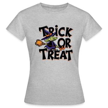 Sorcière d’Halloween Trick Or Treat - T-shirt Femme - gris chiné - Devant - AI Model Female 172 dark (172cm)