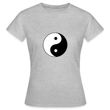 yin yang - T-shirt Femme - gris chiné - Devant - AI Model Female 172 dark (172cm)