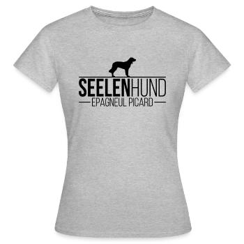 Epagneul Picard Seelenhund Hundespruch Hunde - Frauen T-Shirt - Grau meliert - Vorne - AI Model Female 172 dark (172cm)