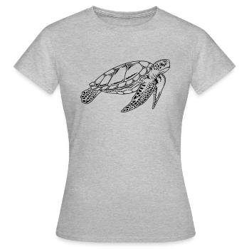 Schildkröte Kriechtier Meer maritim Ozean lahm - Frauen T-Shirt - Grau meliert - Vorne - AI Model Female 172 dark (172cm)