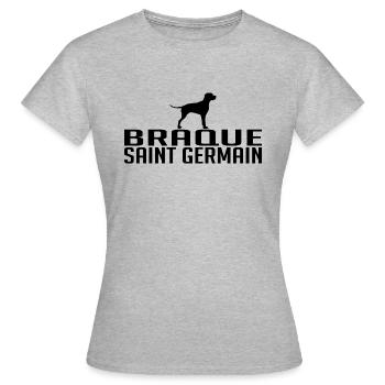 BRAQUE SAINT GERMAIN Races de chiens Chiens Wilsigns - T-shirt Femme - gris chiné - Devant - AI Model Female 172 dark (172cm)