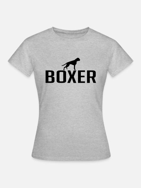 BOXER Chien Race Chiens Wilsigns - T-shirt Femme - gris chiné
