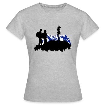 Randonnées en montagne - Randonneurs - T-shirt Femme - gris chiné - Devant - AI Model Female 172 dark (172cm)